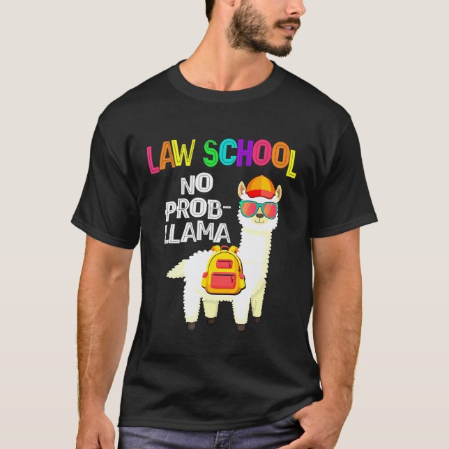 Camiseta Faculdade de Direito Llama Sem Problemas Primeiro  (Frente)