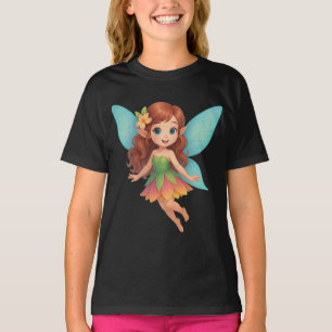 Camiseta Fada Adorável com Asas e Vestido Coloridos