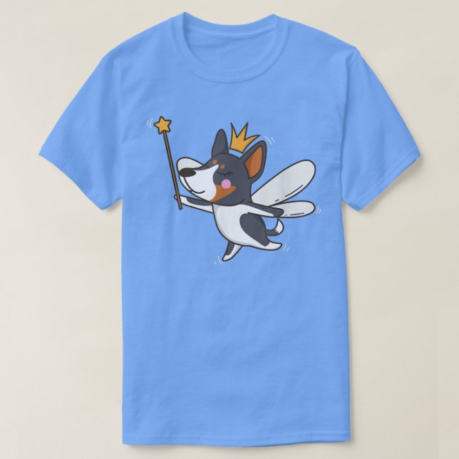 Camiseta Fada Basenji Cão Mystical Pet Basenji Fairy Lover (Frente do Design)