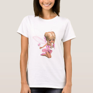Camiseta Fada bonito da bailarina de Toon no rosa -