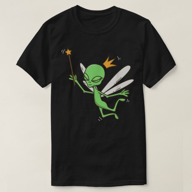 Camiseta Fada de Alienígena de fada OVNI Mística Alienígena (Frente do Design)