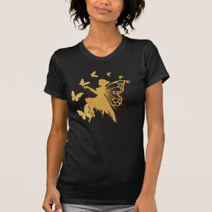 Camiseta Fada de Borboleta Dourada
