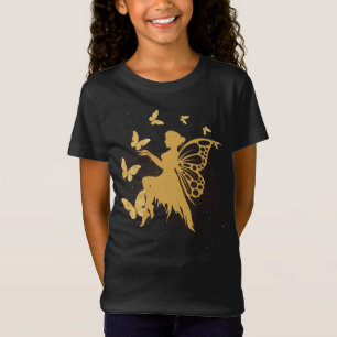 Camiseta Fada de Borboleta Dourada