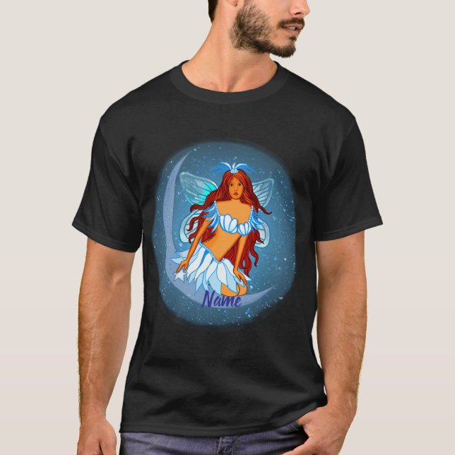 Camiseta Fada de Lua Noturna Azul (Frente)