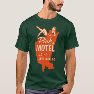 Camiseta Fada de Motel Rosa - Cherokee, NC Retro 50 e 60 Ro