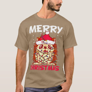 Camiseta Fada de neve natalícia Luz de Hedgehog Papais noei