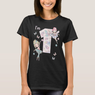 Camiseta Fada de primeiro aniversario de fada com 1 ano de 
