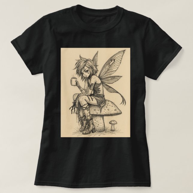 Camiseta Fada do Café (Frente do Design)