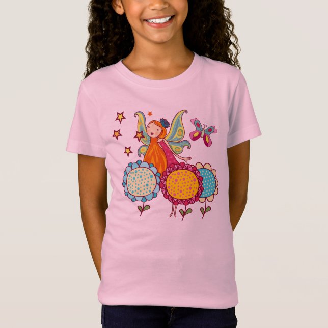 Camiseta Fada do jardim com flores (Frente)