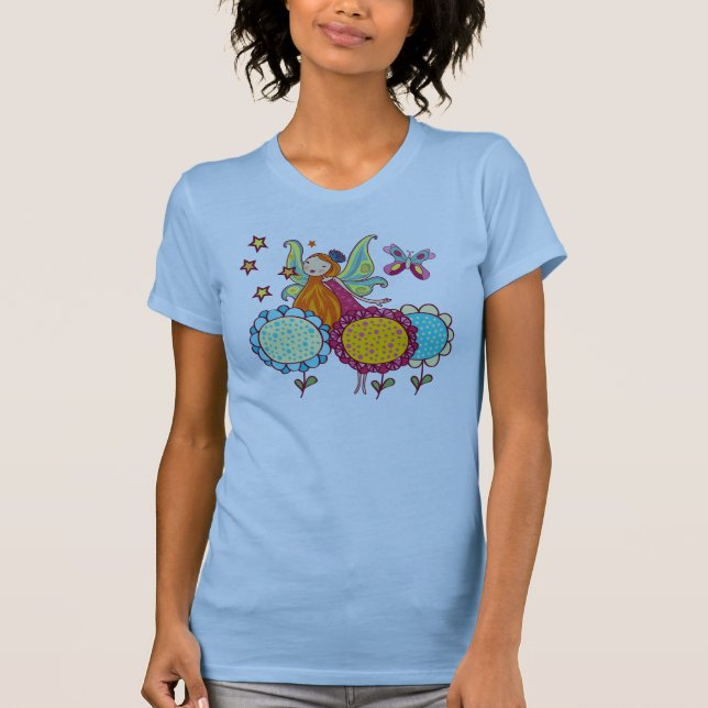 Camiseta Fada do jardim com flores (Frente)
