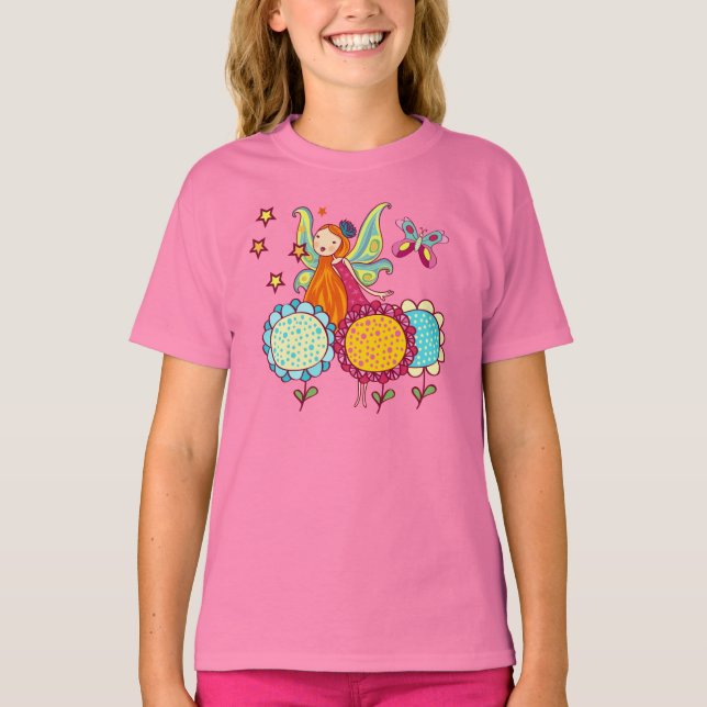 Camiseta Fada do jardim com flores (Frente)