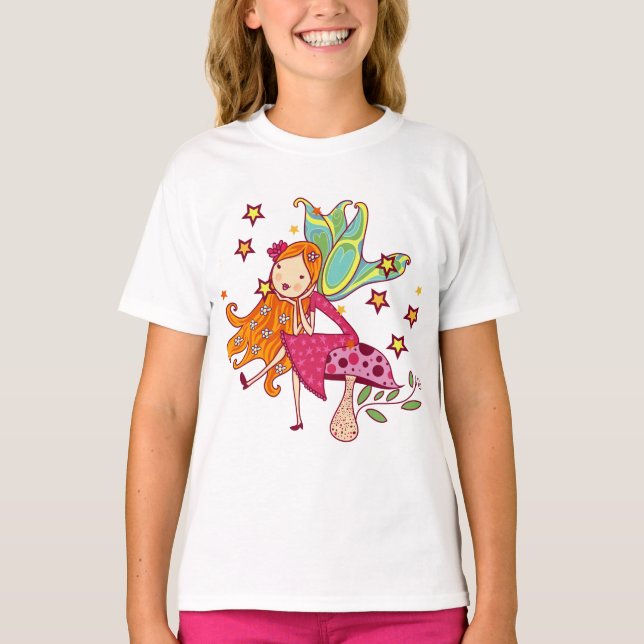 Camiseta Fada do jardim no cogumelo (Frente)