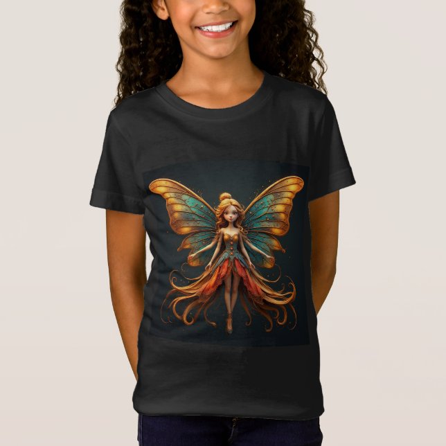 Camiseta Fada Encantadora com Asas Coloridas (Frente)