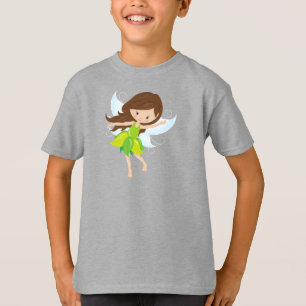 Camiseta Fada Fácil, Cabelo Castanho, Fada Mágica, Fada Flo