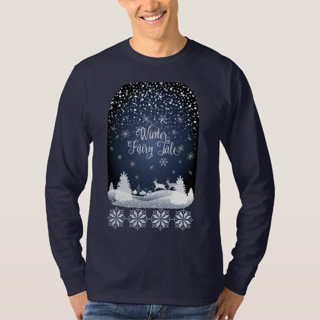 Camiseta Fada Fada Faliada de Inverno, Floresta de Neve Fan (Frente)