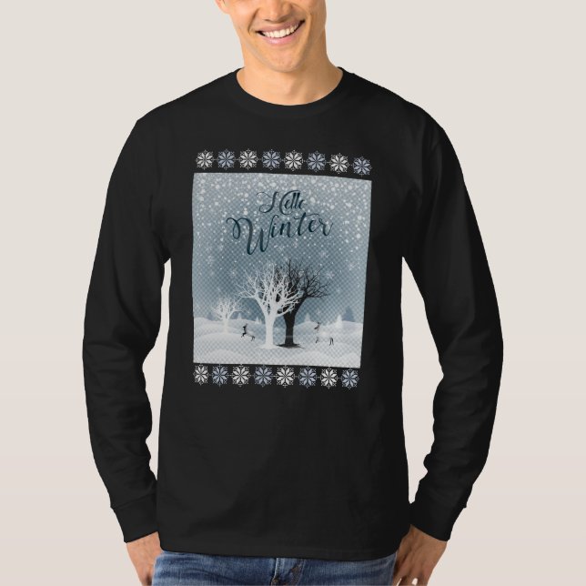 Camiseta Fada Fada Faliada de Inverno, Floresta de Neve Fan (Frente)