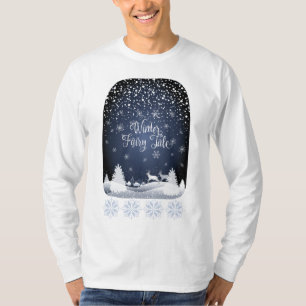 Camiseta Fada Fada Faliada de inverno Floresta de neve fant
