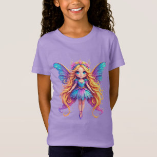 Camiseta Fada Fantasia Encantadora com Asas Coloridas