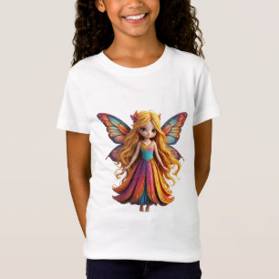 Camiseta Fada Fantasia Encantadora com Asas Coloridas