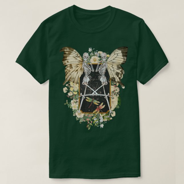Camiseta Fada Grunge Butterfly Wing Skeleton Fairycore Aes (Frente do Design)