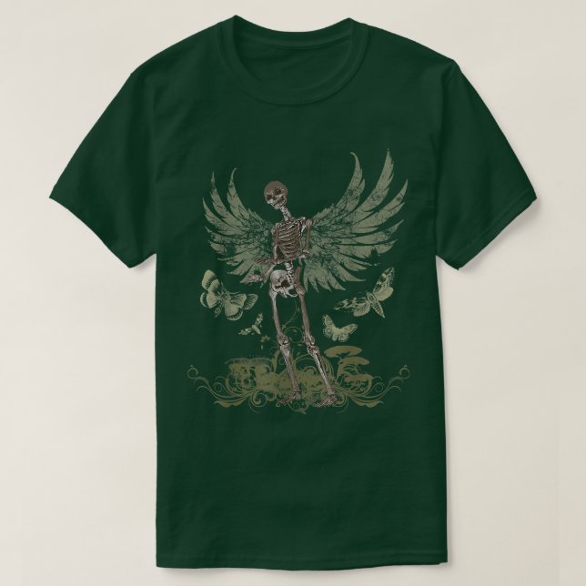 Camiseta Fada Grunge Fairycore Aestesia Skeleton Fairy Fair (Frente do Design)
