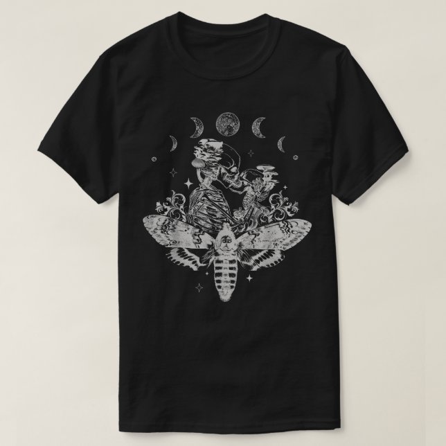 Camiseta Fada Grunge Fairycore Aestético Gótico de esquelet (Frente do Design)