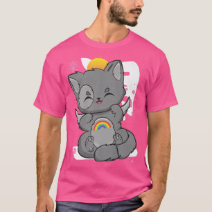 Camiseta Fada Kei Com Gótico De Anime Neko Pastel Cute Cute