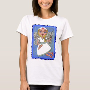 Camiseta Fada loura da enfermeira - t-shrt do RN LPN das