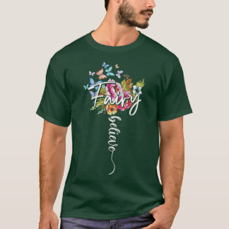 Camiseta Fada Magia Maravilhosa Acredita Flores Mães de Bor