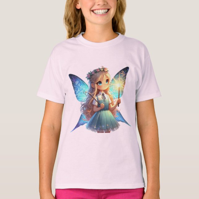 Camiseta Fada Mágica de volta ao Tee da Menina da Escola (Frente)