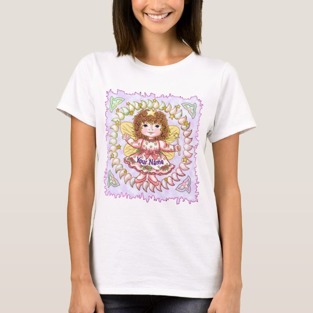 Camiseta fada menina rosa (Frente)