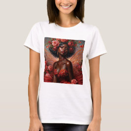 Camiseta Fada Negra Com Rosas