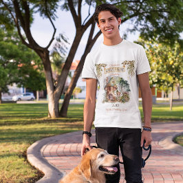 Camiseta Fada Primeira Madeira Animais Cogumelo Pai de Aniv