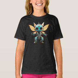 Camiseta Fada Robô Dançante Turquesa Fofa