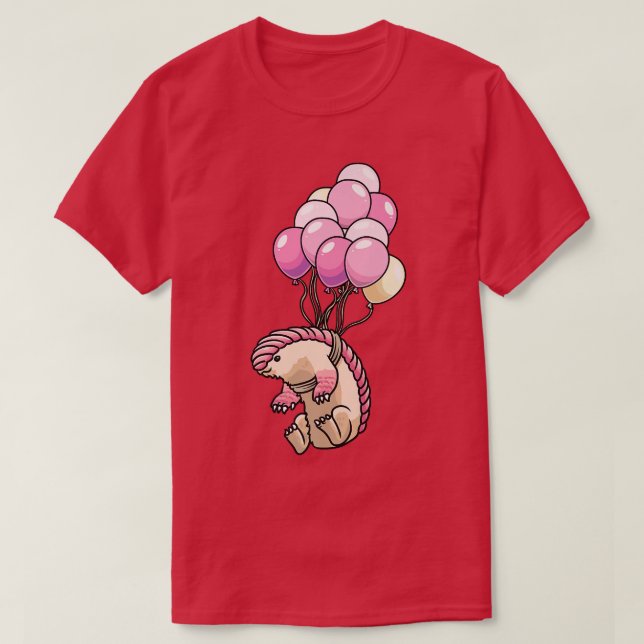 Camiseta Fada Rosa Armadillo Ballon Pichiciego Funny Armad (Frente do Design)