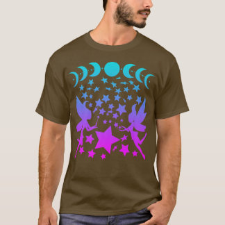 Camiseta Fada Stars Moon Pases Silhout Fantasy