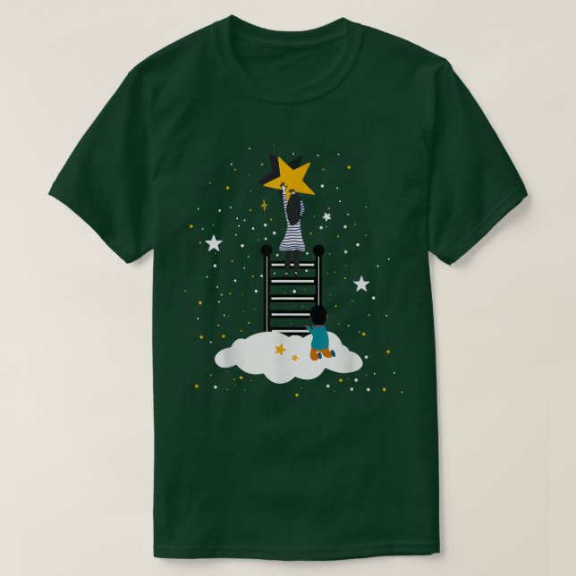 Camiseta Fada-Tale Dreamy Surreal Reach Para As Estrelas Py (Frente do Design)
