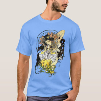 Camiseta Fada Tale Fantasy Mulher Arte Nouveau Mucha