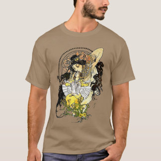 Camiseta Fada Tale Fantasy Mulher Arte Nouveau Mucha-T-Shir
