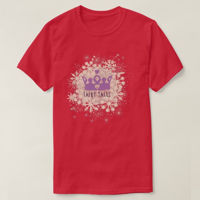 Camiseta Fada Tales Crown Princesa Rainha Natal Snowfla (Frente do Design)