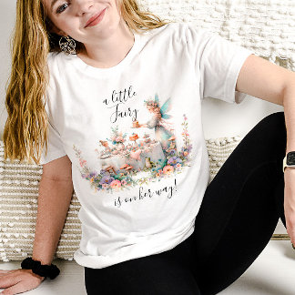 Camiseta Fada Tea Party Floral Mãe para Ser Chá de fraldas