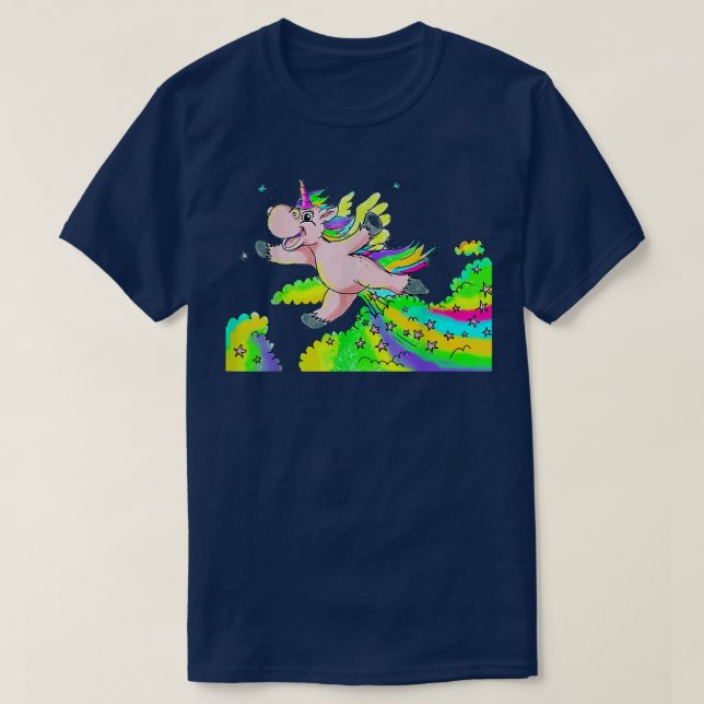 Camiseta Fada, Unicórnio Farting (Frente do Design)