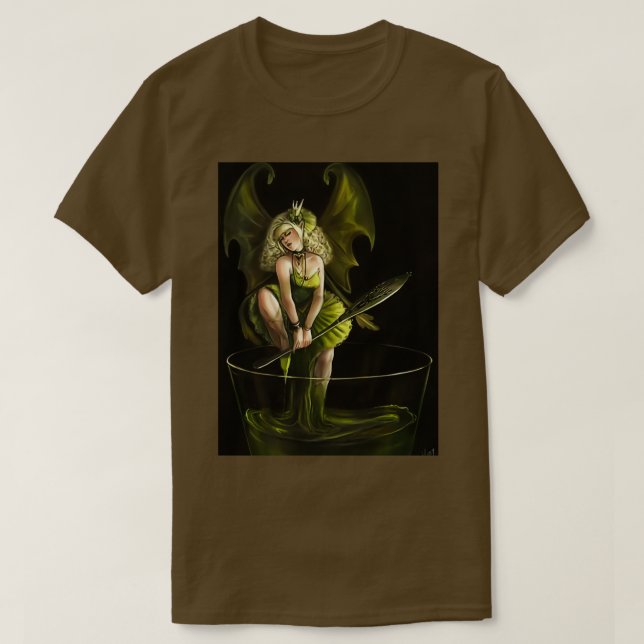 Camiseta fada verde de absinthe (Frente do Design)