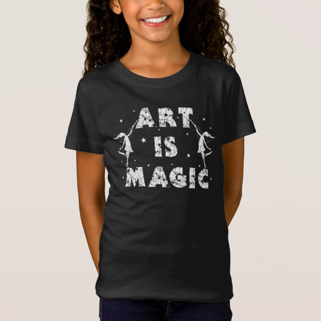 Camiseta Fadas da arte: A arte é miúdos mágicos (Frente)
