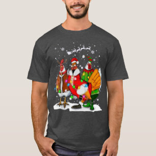 Camiseta Fadas de Frango de Natal Luzes de Reindeer Xmas