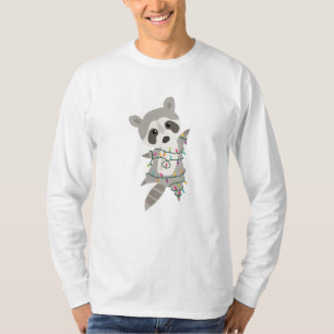 Camiseta Fadas de Natal Raccoon - Luzes de Fada Fácil