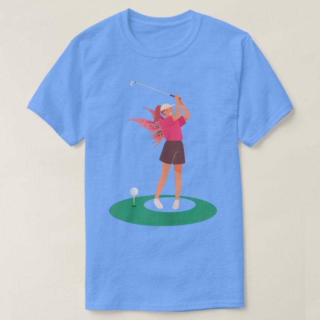 Camiseta Fadas femininas Jogando Golfe Golfe Golfe Fairies (Frente do Design)
