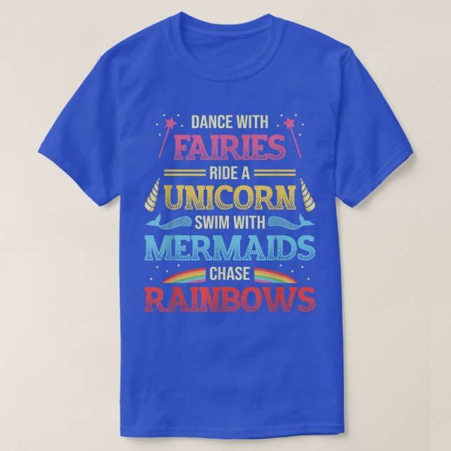Camiseta Fadas Unicórnios Sereias RaindbowsLove Fairytale (Frente do Design)
