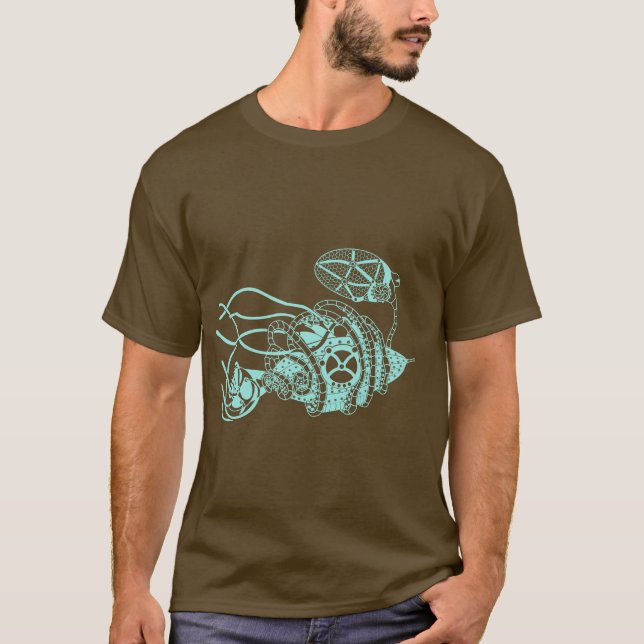 Camiseta Fago de Steampunk contra as bactérias (Frente)