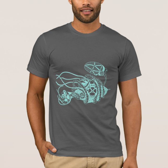 Camiseta Fago de Steampunk contra as bactérias (Frente)